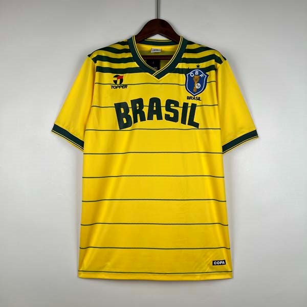 Tailandia Camiseta Brasil Replica Primera Ropa Retro 1984